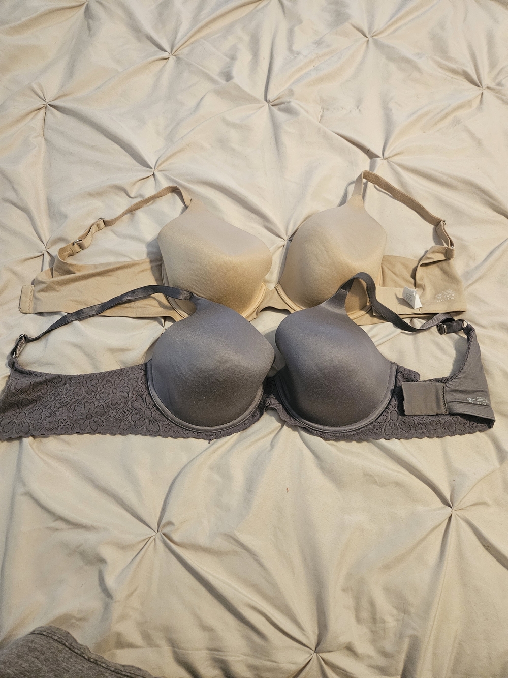 aerie T-Shirt Bras in Beige and Gray - Padded Everyday Set